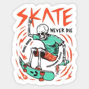 Extreme skater skull rider Sticker